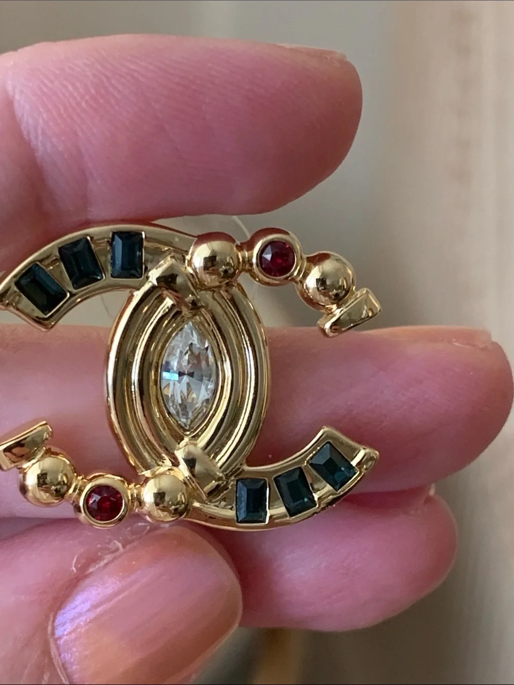 Absolutely stunning, limited edition authentic Chanel CC studs with crystals